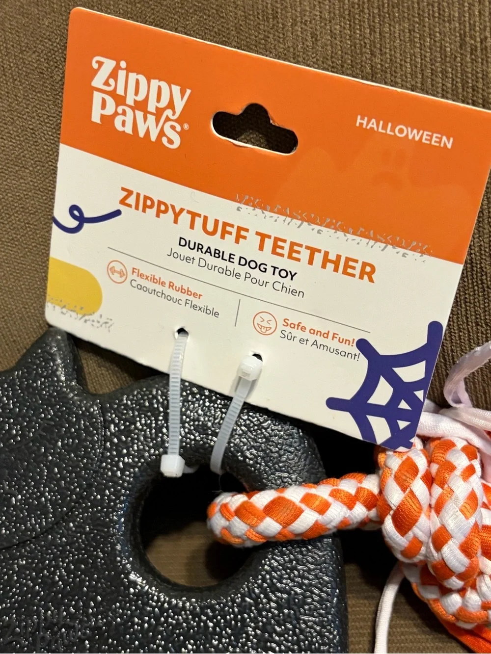 ZippyPaws Halloween ZippyTuff Teethers Black Cat, Dog Chew Toy